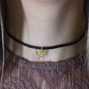 Gold Butterfly Filigree Adjustable Cord Choker
